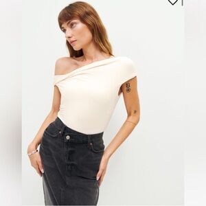 Reformation Cello Knit Top in Cream